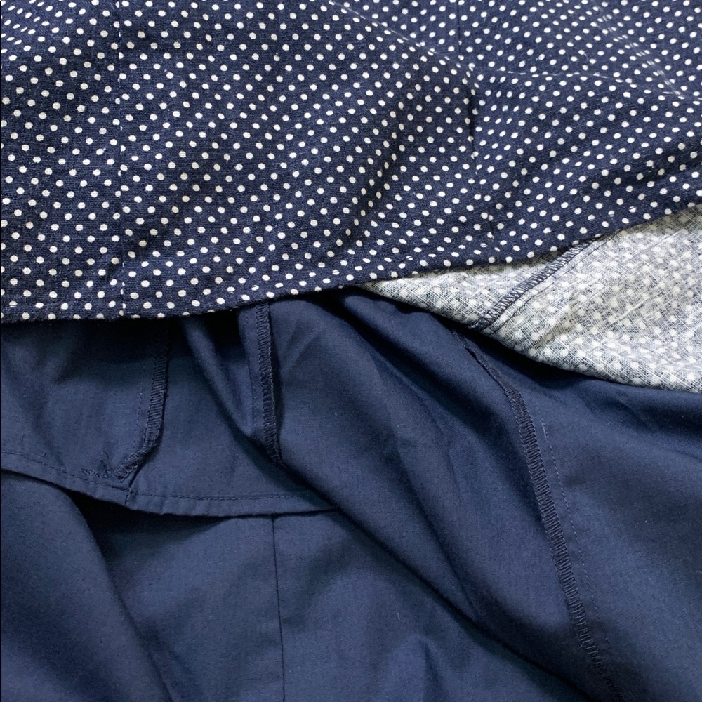 New Caroline Constas‎ Polka Dot Mini Dress Linen Blend Navy Mediterranean Size 8 - Picture 9 of 10